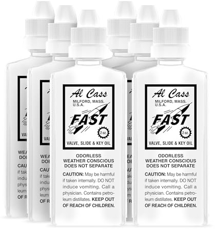 Official Al Cass Fast Valve, Slide & Key Oil | 2 oz Bottle | Odorless, Non-Gumming Lubricant for Brass Instruments | Trusted by Professionals | Made in USA (6)