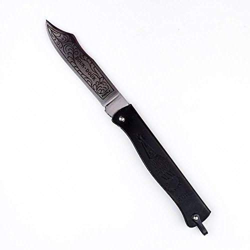 Couteaux régionaux 1715 Couteau, lame de 7,5 cm acier carbone forgée et gravée, manche 9 cm métal bronze d'arme, avec bélière