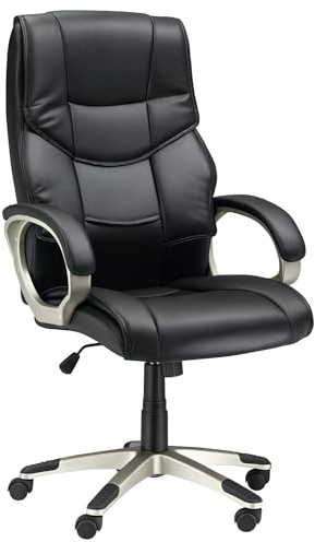 HOMCOM Bürosessel mit Wippfunktion Chefsessel 70 x 58 x 114–124 cm Schwarz
