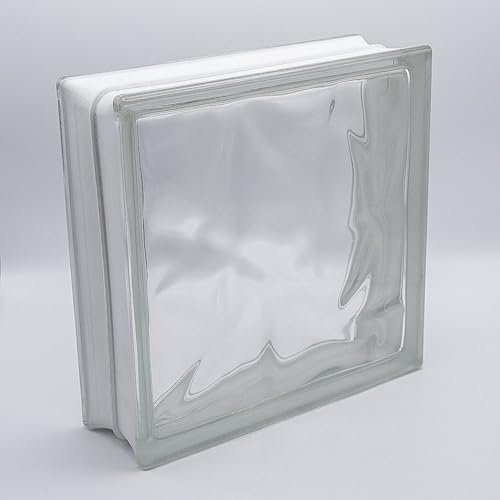Bloque de vidrio básico nube transparente brillante 30x30x10cm - 2 piezas