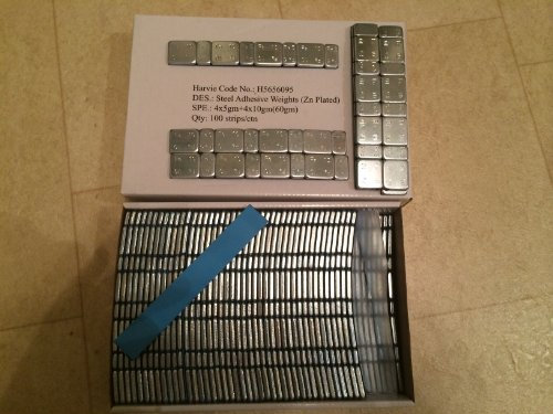 Self Adhesive Wheel Balance Weights 5G & 10G Strips 100 Box (600g Total)