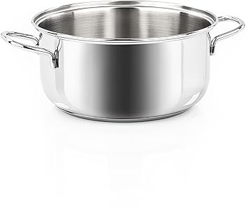 Barazzoni Casseruola 2 Manici ø24 cm, Made in Italy, capacità 4,5lt, Acciaio Inox 18/10, Induzione+Gas. Triplo Fondo. PFAS Free. Linea Bonita