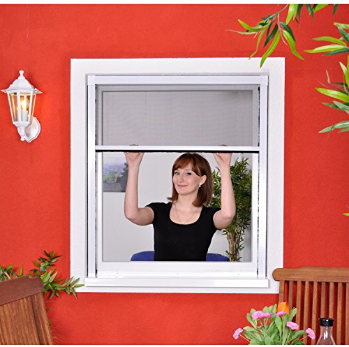 Slim Rollo - Fliegengitter für Fenster als Rollo - Insektenschutzrollo Fliegengitterrollo Smart - 100 x 160 cm (weiß)