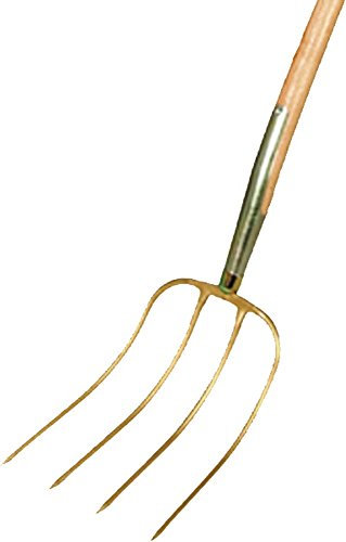 Freund Victoria Erntekönig Dunggabel 31198 (mit Eschenstiel 135 cm, 4 Zinken, Mistgabel gold lackiert, Maße 31x23 cm) 1270621