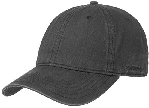 Stetson Ducor Sun Guard Fullcap Herren Baseballcap aus Bio-Baumwolle nachhaltig Frühjahr Sommer Cap mit Sonnenschutz UV 40 Stonewashed-Look Outdoorcap schwarz M (56-57 cm)