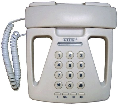 KITTEN KT-200 - Teléfono de sobremesa extraplano y sencillo - Color Blanco