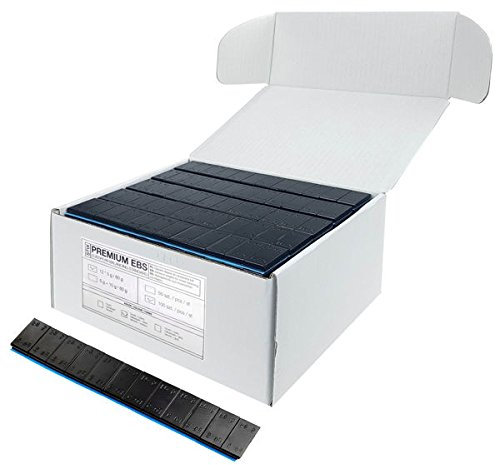 100 Stück Klebegewchte 12 x 5g/60g Schwarz Fe Slim / Gewichte / Auswuchten / Klebe / Felgen / Alufelgen / Räder Auswuchten / Werkstatt / Vulkaniesierung / Stahl / dünn / hochwertig / mit starken Klebeband / PKW / LKW / für Felgen mit wenig Platz / Silber / Neu / Riegel / Wuchtgewichte /