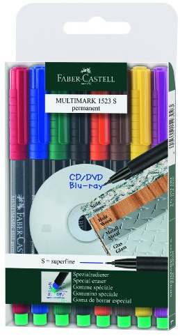 Faber-Castell 1523 09 – Märkpenna MULTIMARK permanent, styrka: S, 8-pack