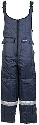 Planam 5123052 Kühl/Gefrierhaus Kühlhaus Latzhose, Marine/Innenfutter Rot, Größe L