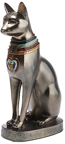 lachineuse – pysselstatyett 21 cm – egyptisk kattstatyett – statydekoration antika Egypten – kattfigur – egyptisk byst – originell presentidédekoration – gudomsskulptur