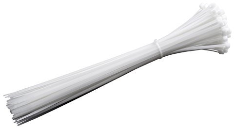 Meister Kabelbinder - Praktisches Set - 25 Stück - weiß - 300 x 4,8 mm - Stabiles Nylon - Formbeständig - Langlebig & robust / Kabelbinder-Set für Bündelgut / Kabelverbinder / 7452340