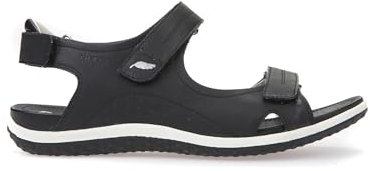 Geox Femme D Sandal Vega A Sandales, Black, 38 EU