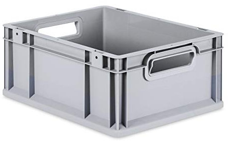 aidB Eurobox NextGen Grip, 400x300x170 mm, Griffe offen, robuste Plastikbox aus Kunststoff mit ergonomischen Griffen, stapelbare Kunststoffkiste, ideal für die Industrie, 1St.