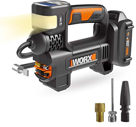 WORX WX092L 20V 2.0Ah 2 in 1 Cordless Inflator Battery and Charger Included, max. 10 Bar, Digital pressure display