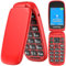 USHINING Unlocked GSM Flip Mobile Phone Big Button Easy to Use,SIM Free Pay as You Go Phones,Classical & Durable (Red)