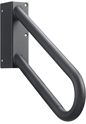 Hold Tight Handrails Steel Jamb-Mount Handrail - Heavy Duty Stair Railing for Decks, Porch, Mobile Homes, Short Stairway - Weatherproof & Non-Slip Powder Coated Finish - [Right Handed], [18], [Black]
