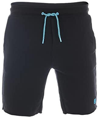 riverso RIVMax - Pantaloncini corti da uomo, in cotone, colore nero, rosso, blu, grigio, rosa, verde, S, M, L, XL, 2XL, 3XL, 4XL, 5XL, Nero – Turchese, XXXL