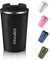 EALLEN Travel Mug with Leakproof Lid Reusable Insulated Coffee Cup for Hot & Cold Drinks/Tea Portable Stainless Steel Thermal Takeaway Travel Coffee Mug for Car/Outdoor/Picnic/Office/School (Black)
