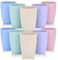 PALUDO 10 Pack Unbreakable Reusable Drinking Cups, 350ml Plastic Tumblers Drinking Cups Set for Kitchen Picnics Outdoor Parties Travels - Dishwasher and Microwave Safe - 5 Colors