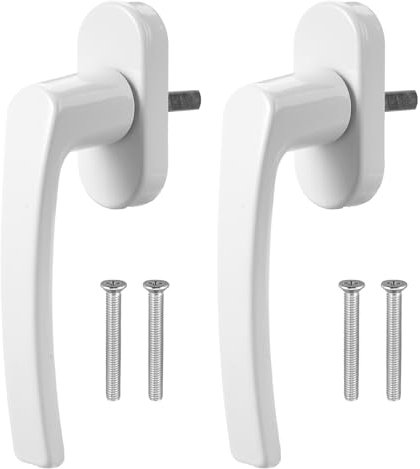 EXIN DEHCEN 2 Stück Fenstergriff, Fenstergriffe Weiß, Fenstergriff Aluminium Balkontür Sicherung Fensterschloss Fenstergriffe Balkontürgriff Ohne Schließzylinder für Fenster, Balkontüren