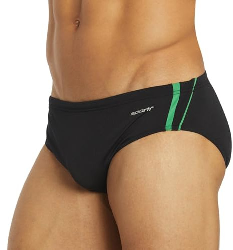 Sporti HydroLast Boy's Athletic Brief Swimsuit - Black/Kelly Green - 22