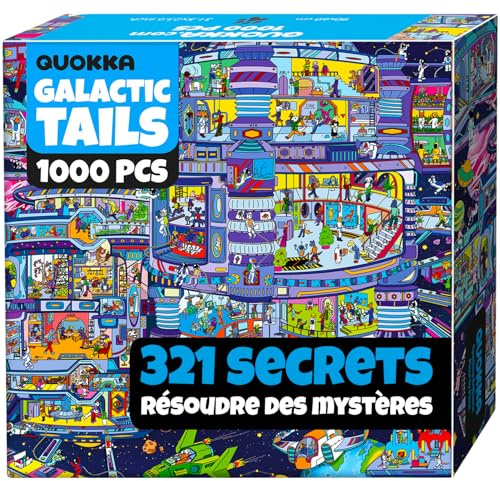 QUOKKA 1000 Piece Jigsaw Puzzle for Adults Galactic Tails – Premium Box Packaging with Extra Fun Challenges - Stunning Galaxy Dog Puzzle - Perfect for Relaxation - Creativity & Gift Giving