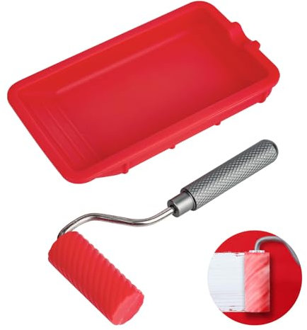 Trendecor Rouleau de colle à bois, pinceau à colle avec bac à peinture en silicone, application rapide et uniforme, rouleau à structure réutilisable, distributeur de colle pour colle à bois, artisanat