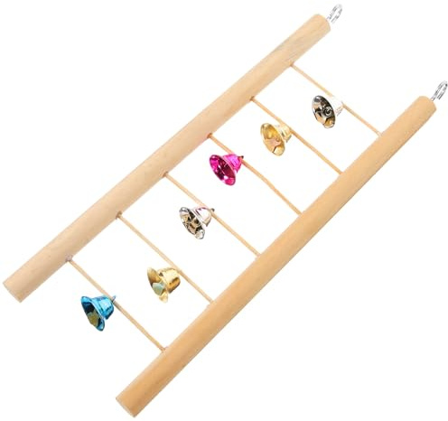 Toyvian Échelle à Oiseaux en Bois Beige pour Cage à Oiseaux, Échelle de Perruche Résistante à l'usure, Aide Les Perroquets et Inséparables à Grimper Facilement
