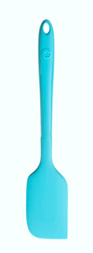 Kochblume Design Teigschaber L | Premium-Silikon | Hitzbeständig | Spülmaschinenfest | 30cm | Farbe: türkis