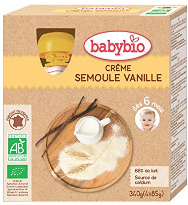 Babybio Gourde Crème Semoule Vanille 6+ Mois 340 g