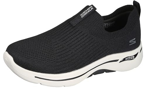 Skechers Women's Go Walk Arch Fit Iconic Sneaker, Black, 7