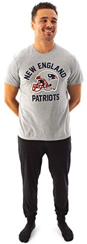 NFL Team New England Patriots Helm Herren Pyjama T-Shirt & Lounge Pant Set