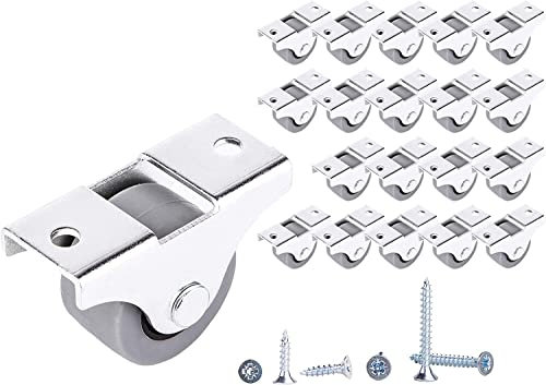 (20 Stück) 25 mm Kleine Radrollen Gummi Rollen Rollen Für Möbel Nicht Schwenkbar Nichtplastikgießer Gerät & Ausrüstung Kleine Radrollen Schrauben Enthalten Rollen Set (20, Ø 25 mm/25 kg)