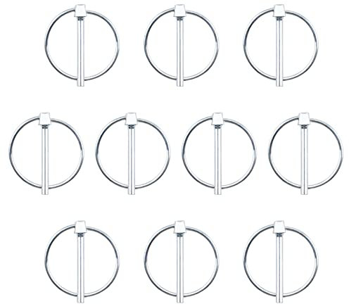 INCREWAY 10PCS Carbon Steel Trailer Lock Pin Set - Dia 5mm, Locking Pin Fasteners for Track, Farm, Lawn