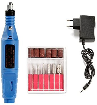 Samnuerly Lima eléctrica para uñas Juego de Brocas eléctricas para uñas Fresadora para manicura Nail Art Lima de Lijado Removedor de Gel Molino Cortador Aparato de pedicura (Color : Blue)