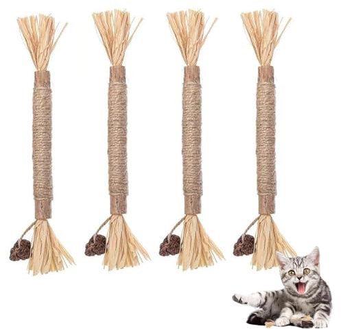 MEXRUMI 6 Stück Katzenminze Sticks, Katzen Sticks Kausticks Interaktives Katzenspielzeug, Katzen Kauhölzer Sticks Zur Katzen Zahnpflege Und Gegen Mundgeruch