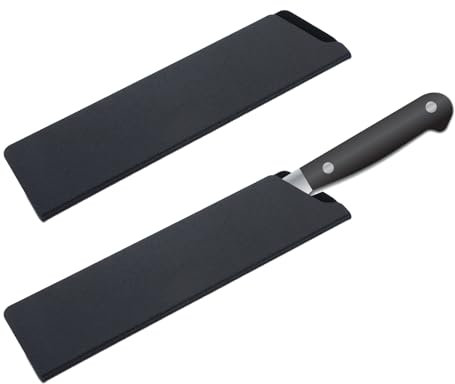 TIESOME 2 fundas para cuchillos, 22 x 5,5 cm, cuchillos de chef, funda protectora, vaina ABS con forro de fieltro, bolsa de cuchillos para cuchillos de chef, negro