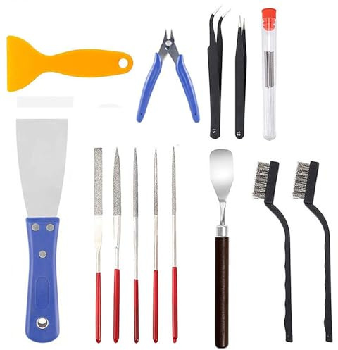 YTUGIL 23 PCS 3D Outils de Nettoyage de Buse D'Imprimante et Kit D'Outils de Retrait Comprend des spatules, une brosse métallique, des limes diamantées, des aiguilles de nettoyage et plus