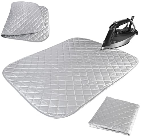 YYTECH Bügelmatte Bügelunterlage 55 X 60cm Bügelkissen für Tisch Bügelbrett Faltbares Baumwolle Hitzebeständige Bügeldecke Tragbar Reise Bügelunterlage für Desktop und andere Oberflächen