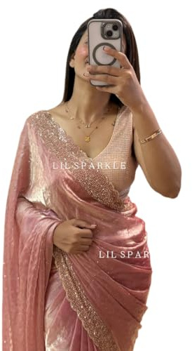 BE4ME.COM Trending Gold Two-Tone Fandy Silk Saree with Designer Border – Viral Insta Party Wear Sari