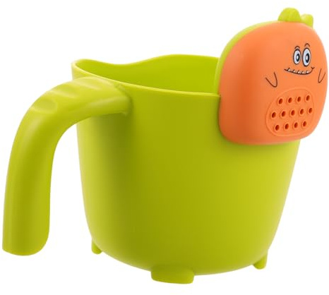 GARIOUANS Hair Washing Cup for Bath Ergonomic Handle Controlled Pour Spout Safe PP Material Rinse Cup for Comfortable Hair Wash and Bathing Green Bath Scoop