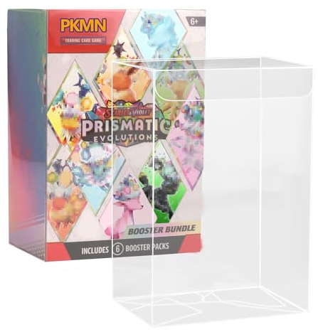 12 Pack Plastic Protector Case for Booster Bundle/Build & Battle Foldable Clear Display Box Plastic Display Case Compatible with Booster Bundle Collectors Cards Protector