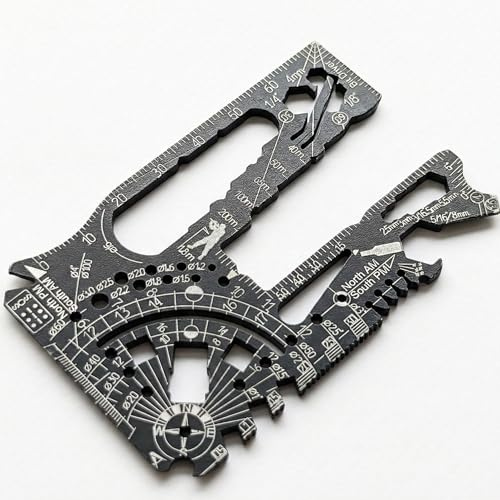 MRF Card Multitools Universal 4.0 - 80+ Tools Kreditkarte Multitool - Titan Grade 5 Werkzeugkarte mit Lineal & Flaschenöffner, Schraubenschlüssel, Bit-Treiber & Brecheisen - TSA-konform