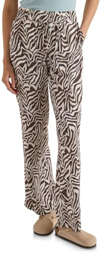 Cecil 3717272 - Pantalón de Pierna Recta con Estampado de Cebra Mujer