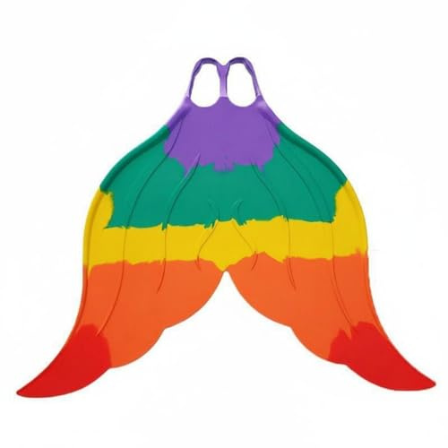 Fxzqgnh Monopinna Coda Sirena Protezione Dei Piedi Monopinna a Coda di Sirena Multicolore Pinna da Immersione Monolitica , Arancione Multicolore , 37-39