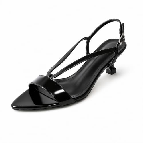 JOMIX MISSCAI Sandalias Mujer Elegantes Slingback Tacón 6 cm Punta Cuadrada