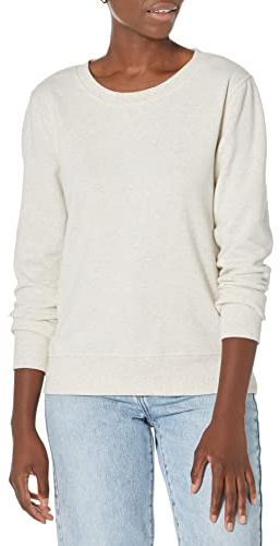Amazon Essentials Women's Fleece Crewneck Pullover Sweatshirt (Available in Plus Size), Oatmeal Heather, L