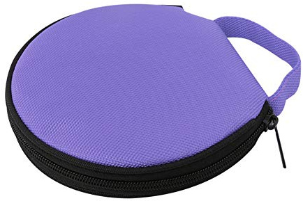 Sac De Rangement pour CD, Couleur Unie Ronde en Tissu Oxford, Voiture, 20 Disques, Sac De Rangement pour CD, Pochette à Glissière Violet Taille Unique