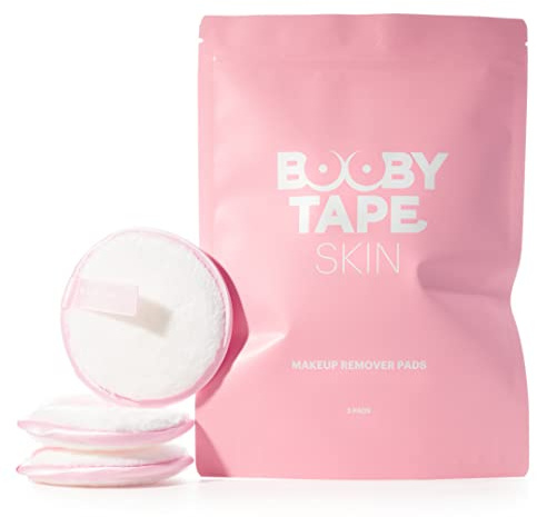 Booby Tape Skin - Reusable Makeup Remover Pads, Bamboo Makeup Pads for Décolletage and Other Parts of The Body, Vegan Alternative to Reusable Cotton Rounds, 3 Pads