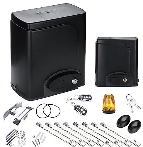 Yakimz Schiebetorantrieb automatischer Toröffner mit 2 Fernbedienungen max. Torgewicht 600kg oder 12M Schiebetor 280W garagentorantrieb